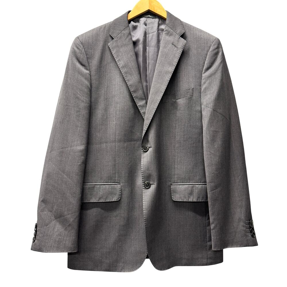 Saks Fifth Avenue Blazer Ermenegildo Zegna Wool Gray Mens 40 Slim USA Sport Coat